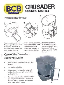 BCB Crusader Cooking System -Camping-Verkaufsladen crusaderstove instr